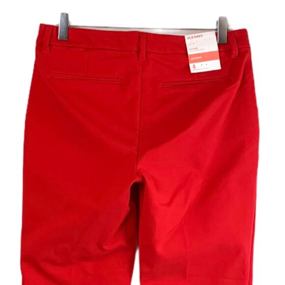 Old Navy NEW Harper 9" Mid Rise Slim Fit Ankle Pants Pockets Red Women's Size 4 - Picture 6 of 11